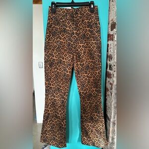7 For All Mankind Brown Leopard Print Pants